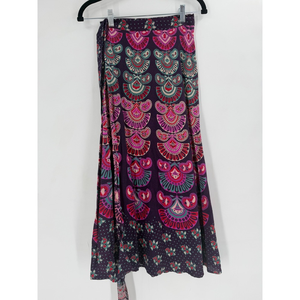 NWT Darn Good Yarn Wrap Maxi Skirt 4-12 Purple Peacock‎ Cotton Boho Cottagecore - Picture 5 of 7